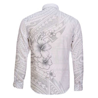 Lotu Tamaiti Samoa Family Matching Off Shoulder Short Dress and Hawaiian Shirt White Sunday Polynesian Tribal Pattern Elegant Style LT05 - Polynesian Pride