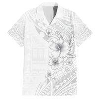 Lotu Tamaiti Samoa Family Matching Short Sleeve Bodycon Dress and Hawaiian Shirt White Sunday Polynesian Tribal Pattern Elegant Style LT05 Dad's Shirt - Short Sleeve White - Polynesian Pride