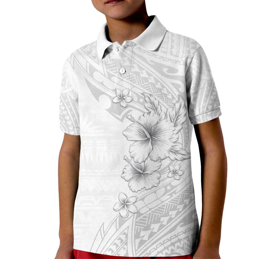 Lotu Tamaiti Samoa Kid Polo Shirt White Sunday Polynesian Tribal Pattern Elegant Style LT05 Kid White - Polynesian Pride