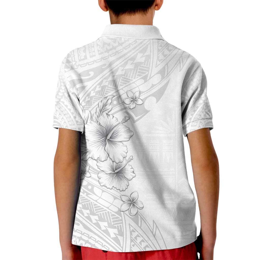 Lotu Tamaiti Samoa Kid Polo Shirt White Sunday Polynesian Tribal Pattern Elegant Style LT05 - Polynesian Pride