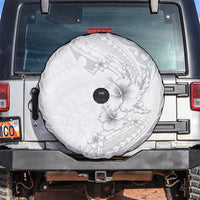 Lotu Tamaiti Samoa Spare Tire Cover White Sunday Polynesian Tribal Pattern Elegant Style LT05 White - Polynesian Pride