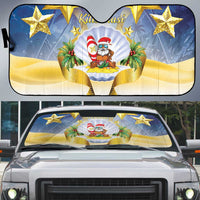 Niue Christmas Auto Sun Shade Seashell Santa Beach Vibes - Polynesian Pride