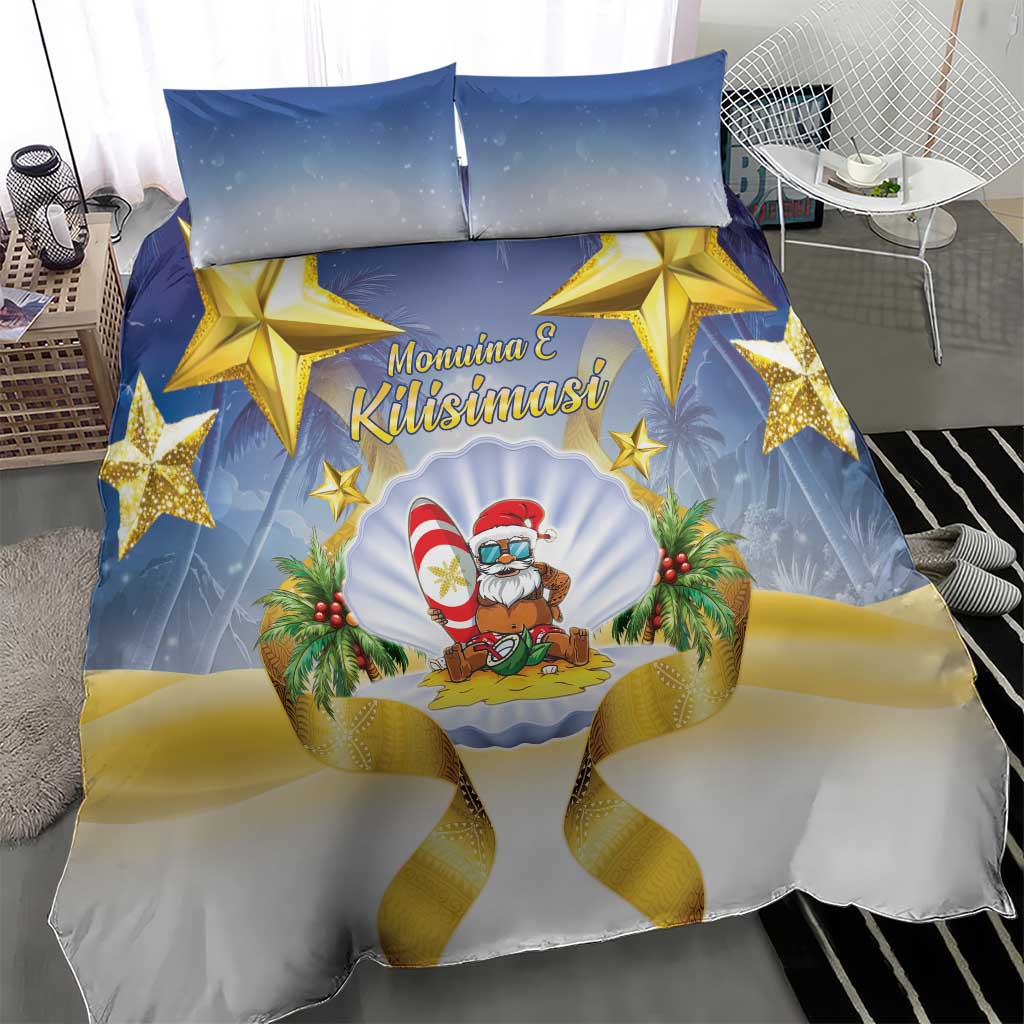 Niue Christmas Bedding Set Seashell Santa Beach Vibes - Polynesian Pride