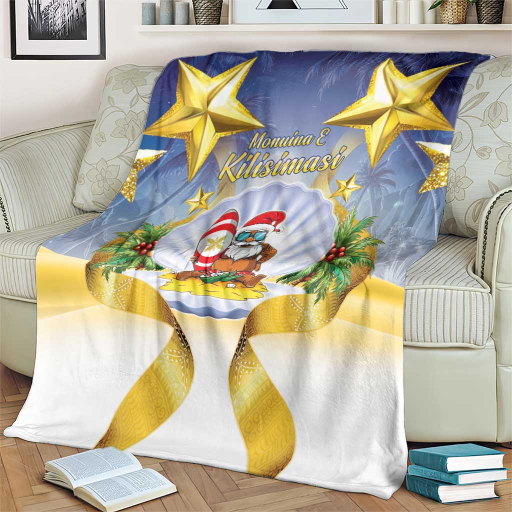 Niue Christmas Blanket Seashell Santa Beach Vibes - Polynesian Pride