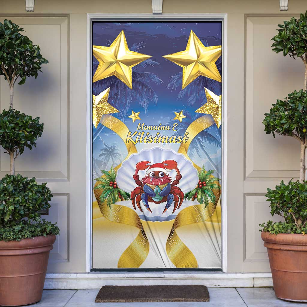 Niue Christmas Door Cover Seashell Santa Beach Vibes - Polynesian Pride