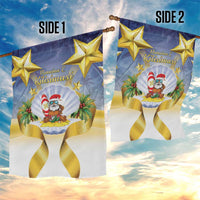 Niue Christmas Garden Flag Seashell Santa Beach Vibes - Polynesian Pride