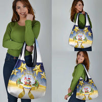 Niue Christmas Grocery Bag Seashell Santa Beach Vibes - Polynesian Pride