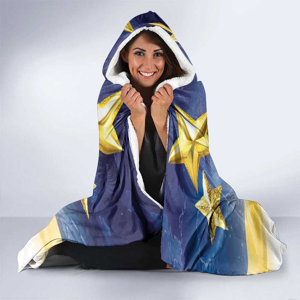 Niue Christmas Hooded Blanket Seashell Santa Beach Vibes - Polynesian Pride