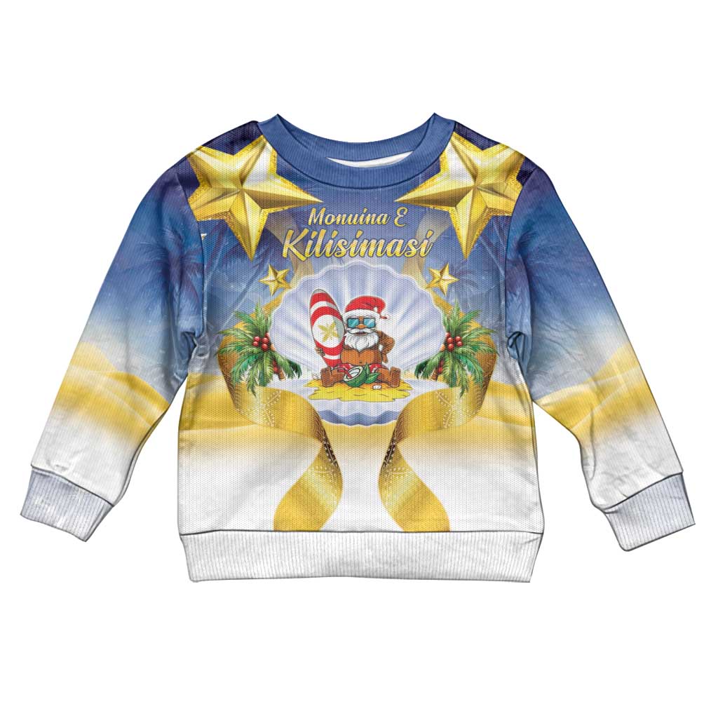 Niue Christmas Kid Ugly Christmas Sweater Seashell Santa Beach Vibes - Polynesian Pride