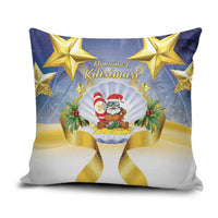 Niue Christmas Pillow Cover Seashell Santa Beach Vibes - Polynesian Pride