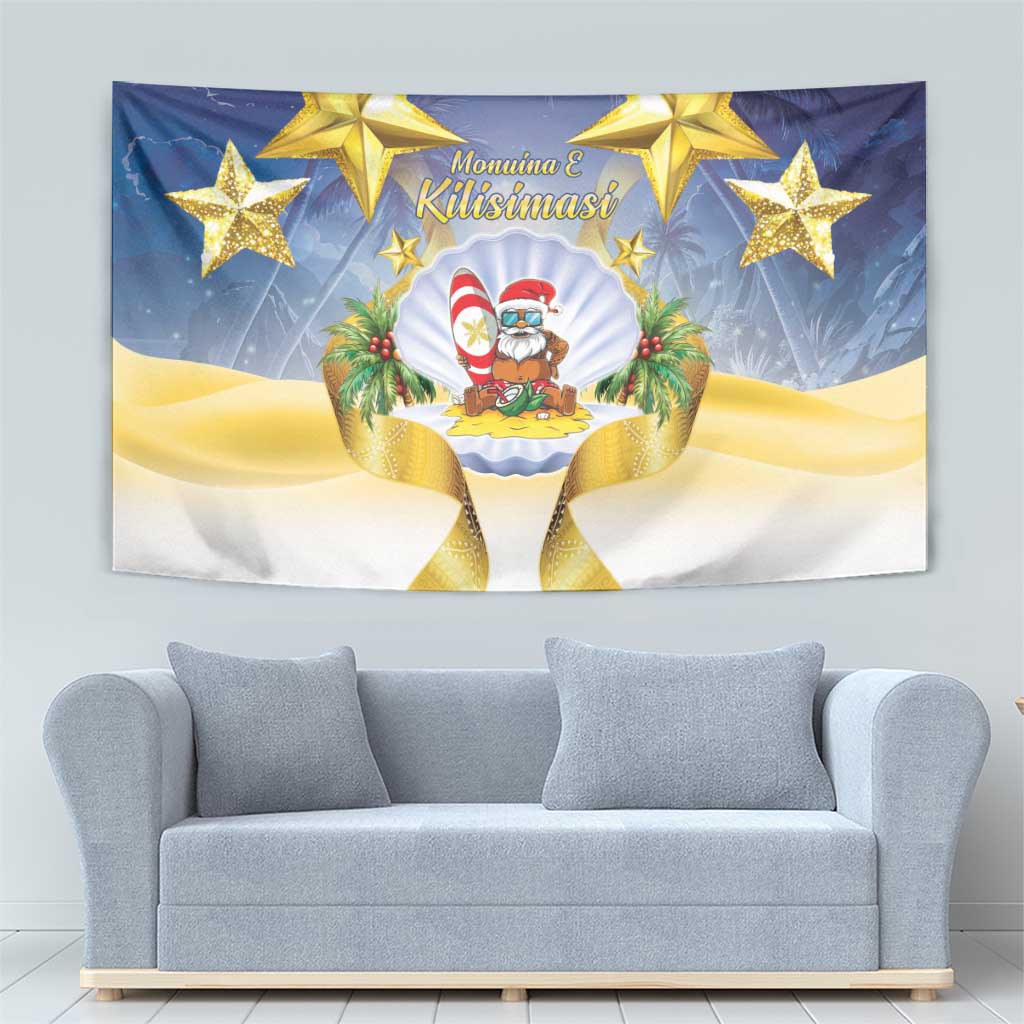 Niue Christmas Tapestry Seashell Santa Beach Vibes - Polynesian Pride