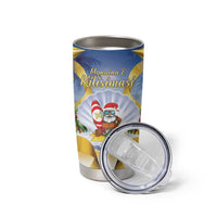 Niue Christmas Tumbler Cup Seashell Santa Beach Vibes - Polynesian Pride