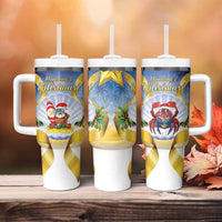 Niue Christmas Tumbler With Handle Seashell Santa Beach Vibes - Polynesian Pride