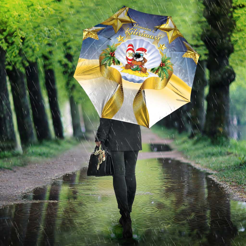 Niue Christmas Umbrella Seashell Santa Beach Vibes - Polynesian Pride