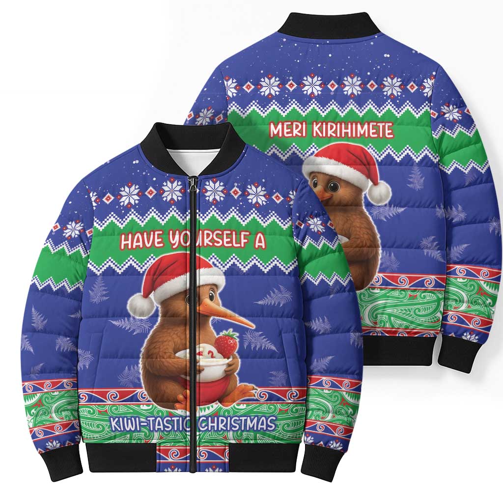 New Zealand Christmas Bomber Puffer Jacket Have Yourself A Kiwi-tastic Christmas - Polynesian Pride