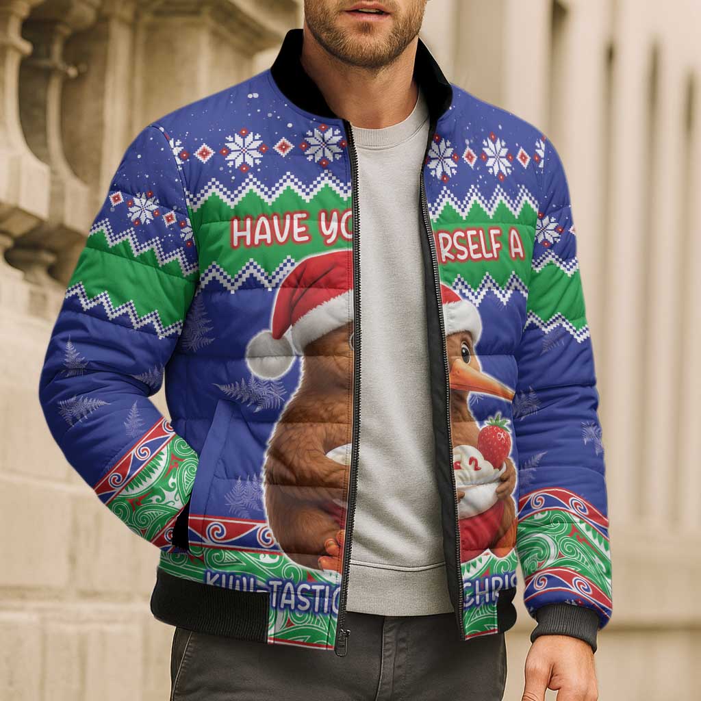 New Zealand Christmas Bomber Puffer Jacket Have Yourself A Kiwi-tastic Christmas - Polynesian Pride