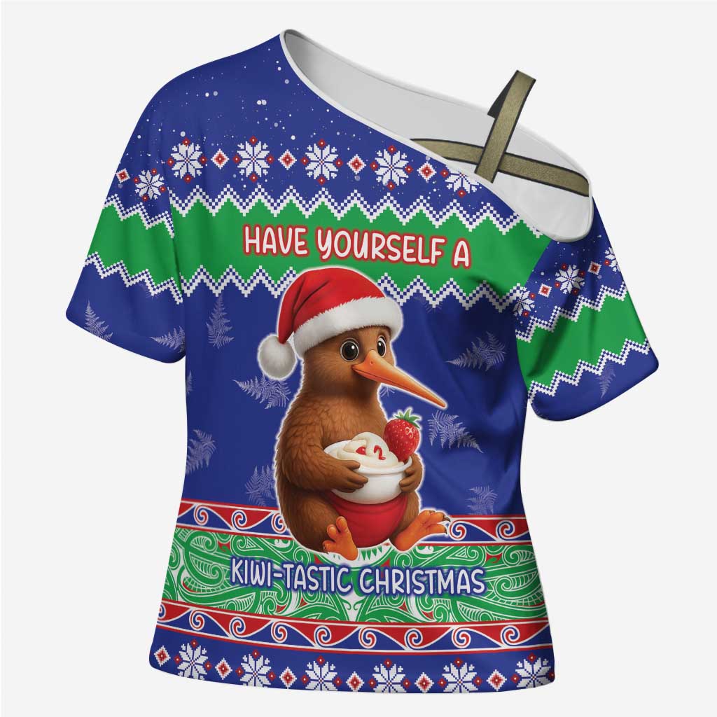 New Zealand Christmas Cross Shoulder Shirt Have Yourself A Kiwi-tastic Christmas - Polynesian Pride