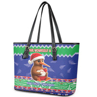 New Zealand Christmas Leather Tote Bag Have Yourself A Kiwi-tastic Christmas - Polynesian Pride