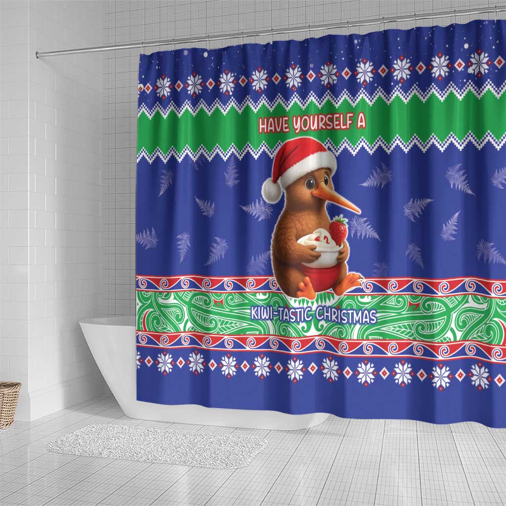 New Zealand Christmas Shower Curtain Have Yourself A Kiwi-tastic Christmas - Polynesian Pride