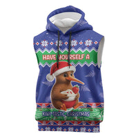 New Zealand Christmas Sleeveless Hoodie Have Yourself A Kiwi-tastic Christmas - Polynesian Pride