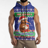 New Zealand Christmas Sleeveless Zip Hoodie Have Yourself A Kiwi-tastic Christmas - Polynesian Pride