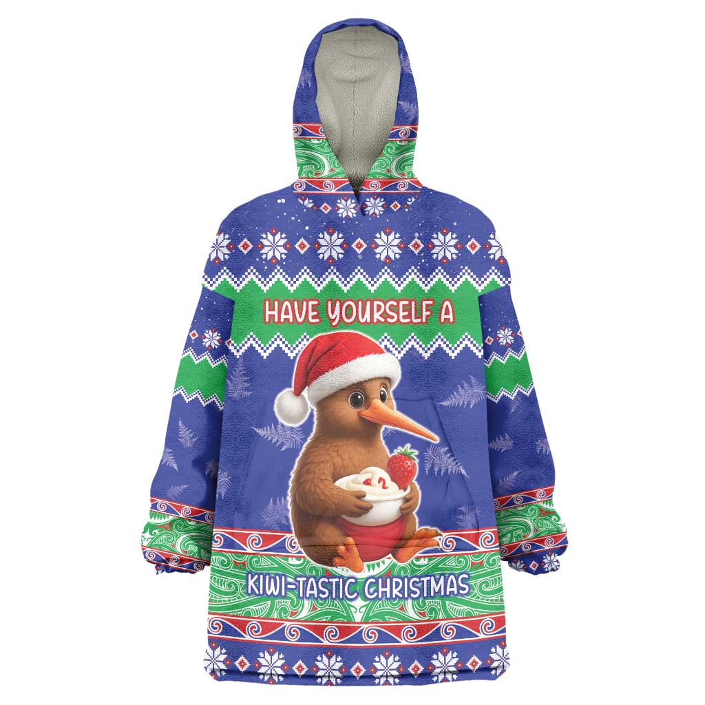 New Zealand Christmas Wearable Blanket Hoodie Have Yourself A Kiwi-tastic Christmas - Polynesian Pride