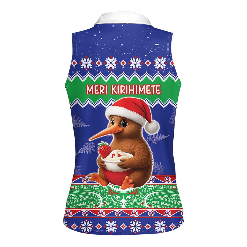New Zealand Christmas Women Sleeveless Polo Shirt Have Yourself A Kiwi-tastic Christmas - Polynesian Pride
