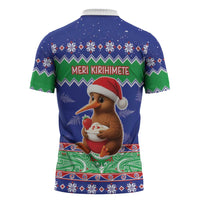 New Zealand Christmas Zipper Polo Shirt Have Yourself A Kiwi-tastic Christmas - Polynesian Pride