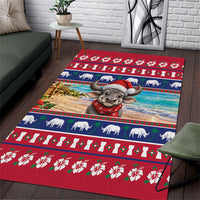 Guam Christmas Area Rug Felis Pasgua Carabao Santa LT05 Red - Polynesian Pride