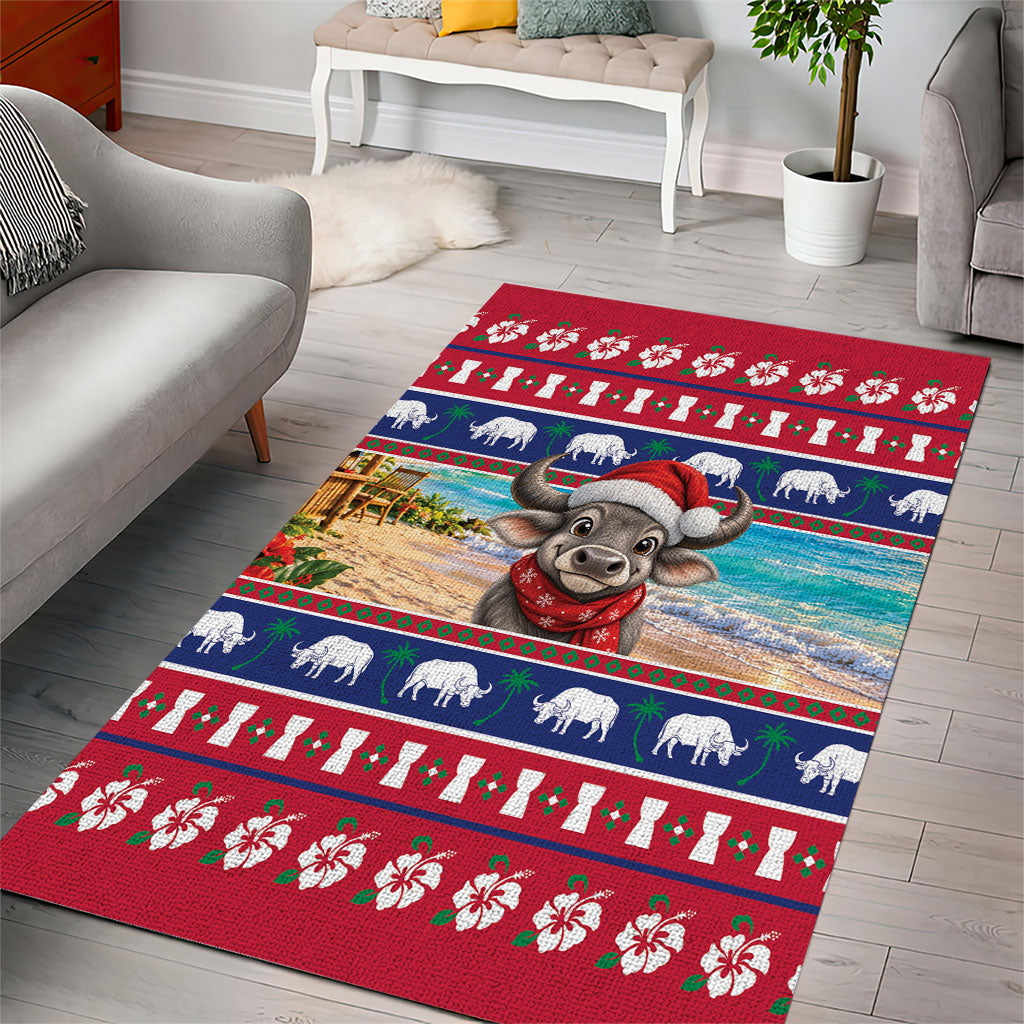 Guam Christmas Area Rug Felis Pasgua Carabao Santa LT05 - Polynesian Pride