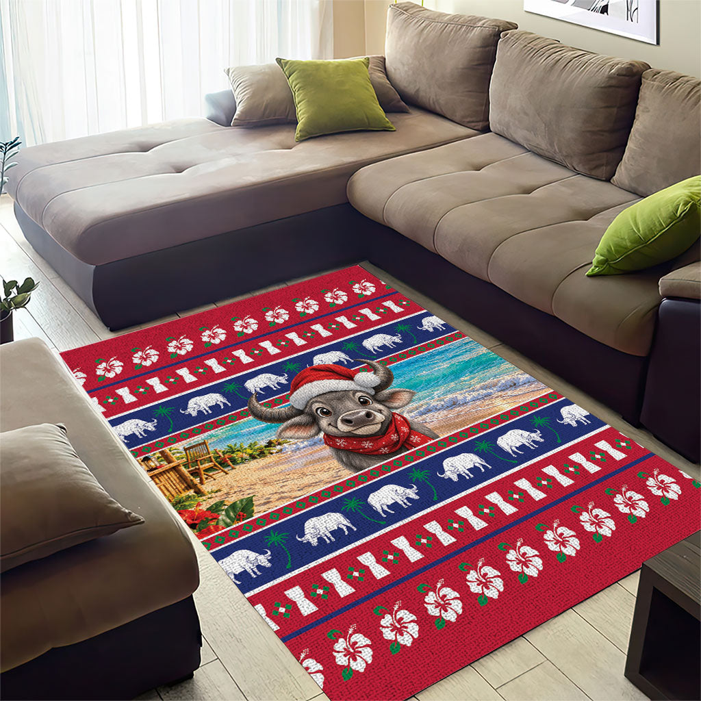 Guam Christmas Area Rug Felis Pasgua Carabao Santa LT05 - Polynesian Pride