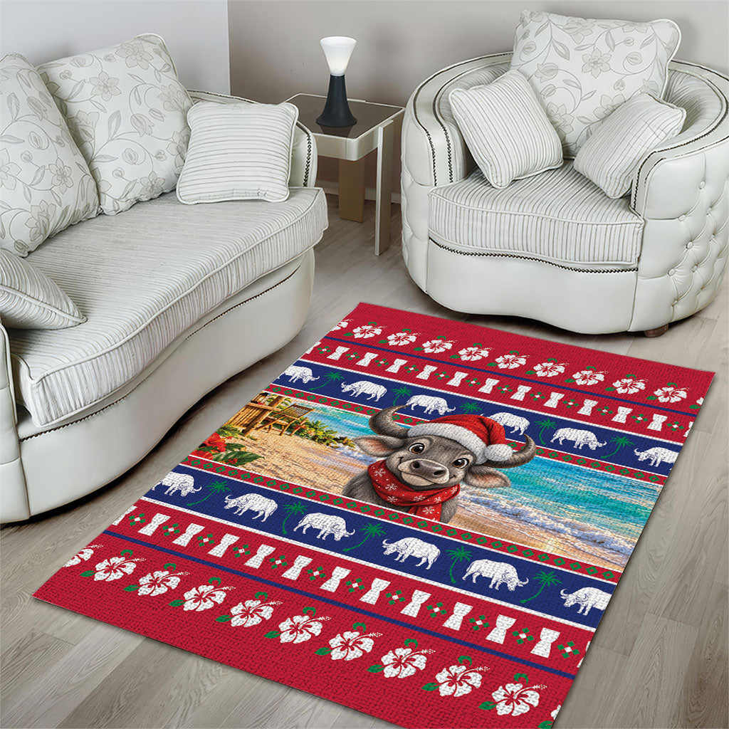 Guam Christmas Area Rug Felis Pasgua Carabao Santa LT05 - Polynesian Pride