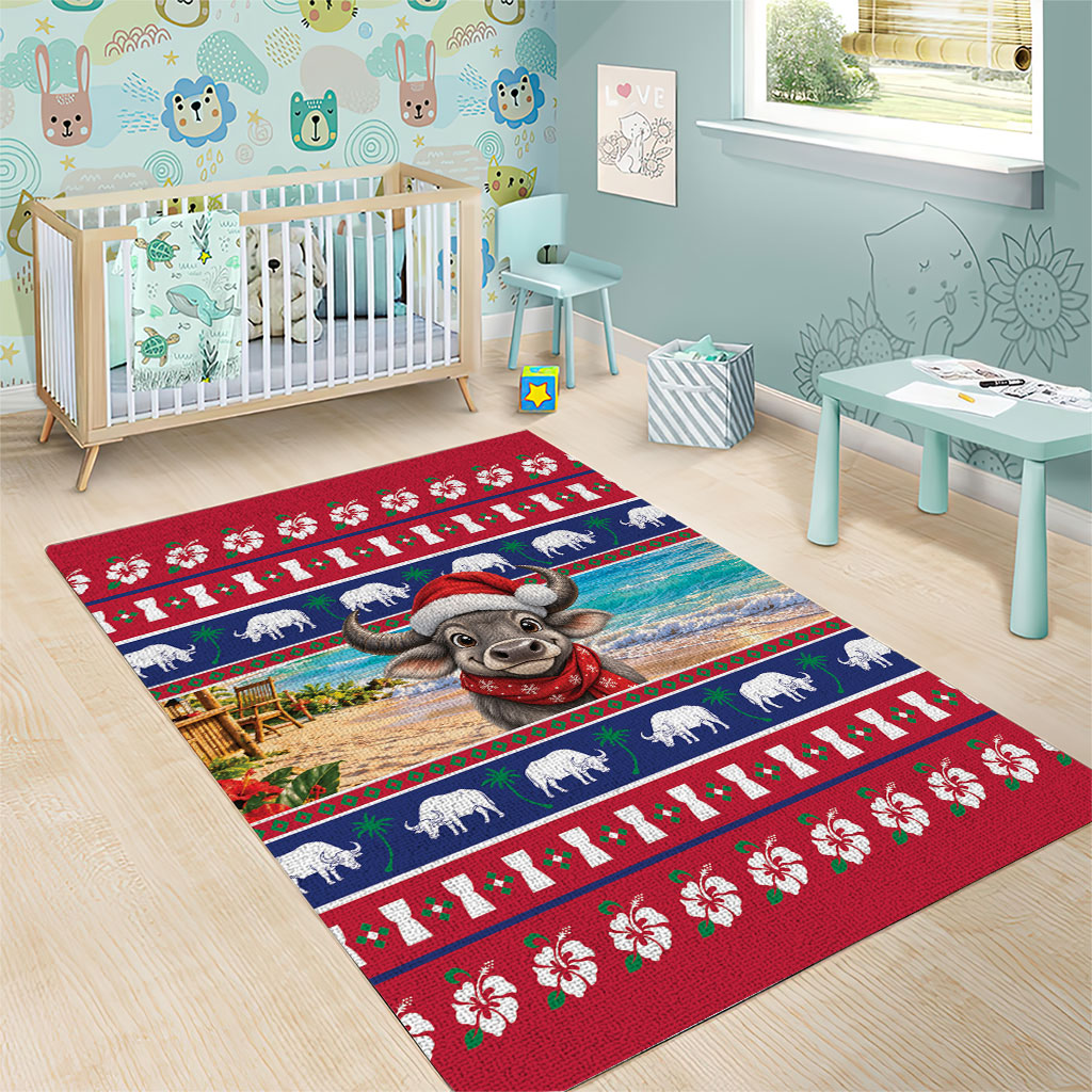 Guam Christmas Area Rug Felis Pasgua Carabao Santa LT05 - Polynesian Pride