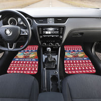 Guam Christmas Car Mats Felis Pasgua Carabao Santa LT05 Set 2pcs - Front Red - Polynesian Pride