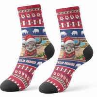 Guam Christmas Crew Socks Felis Pasgua Carabao Santa LT05 - Polynesian Pride