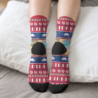 Guam Christmas Crew Socks Felis Pasgua Carabao Santa LT05 - Polynesian Pride