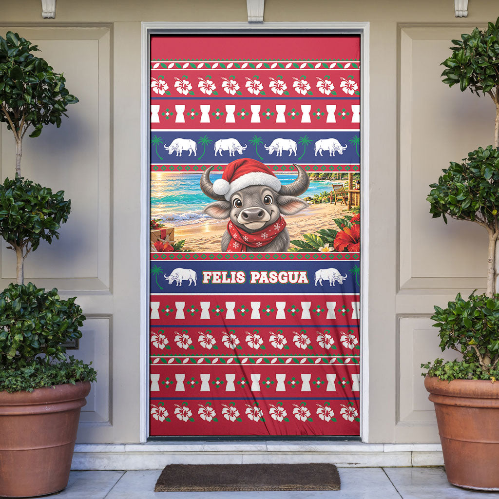 Guam Christmas Door Cover Felis Pasgua Carabao Santa