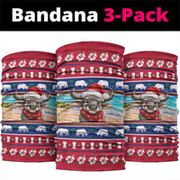 Guam Christmas Neck Gaiter Felis Pasgua Carabao Santa LT05 package One Size: 25*50cm Red - Polynesian Pride