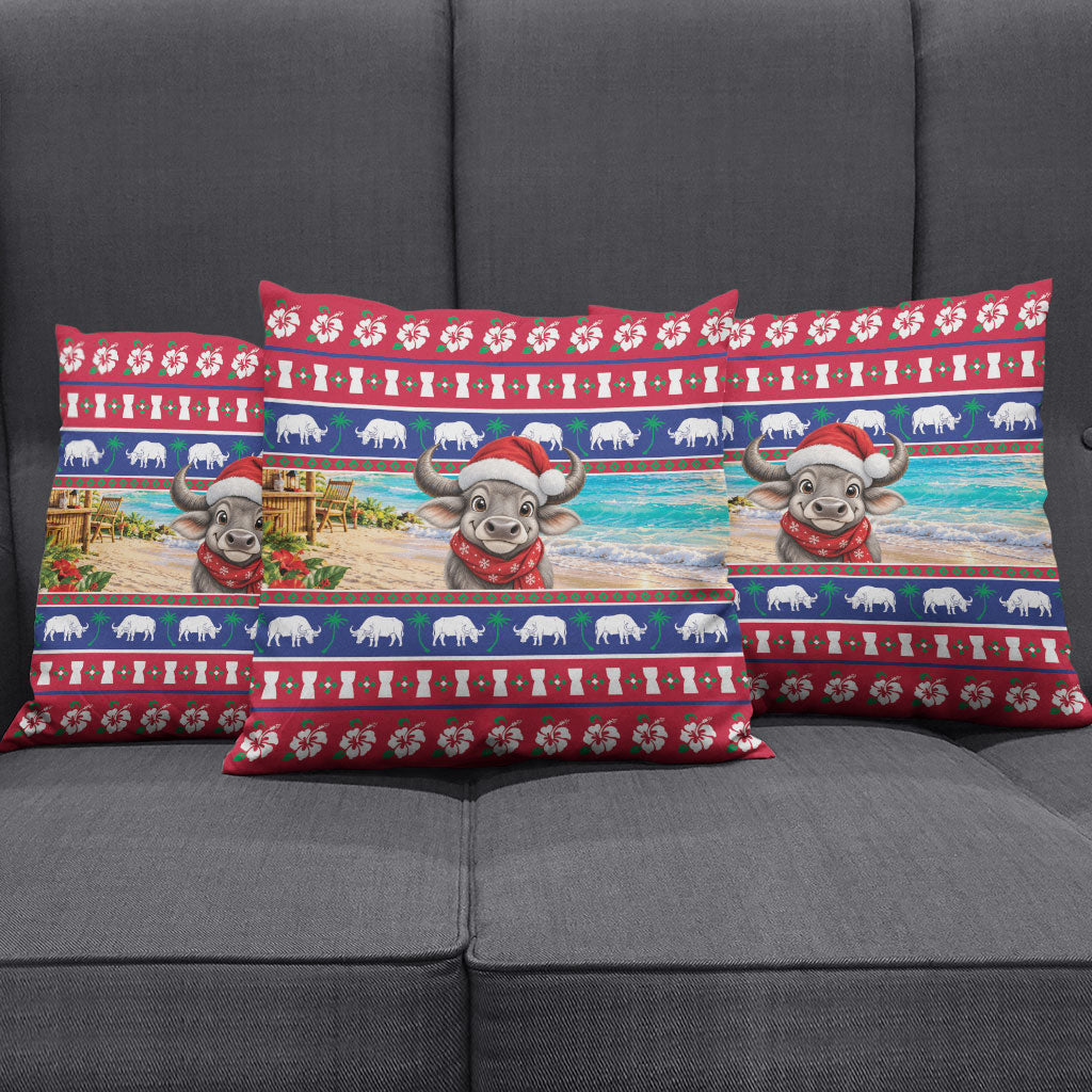 Guam Christmas Pillow Cover Felis Pasgua Carabao Santa LT05 - Polynesian Pride