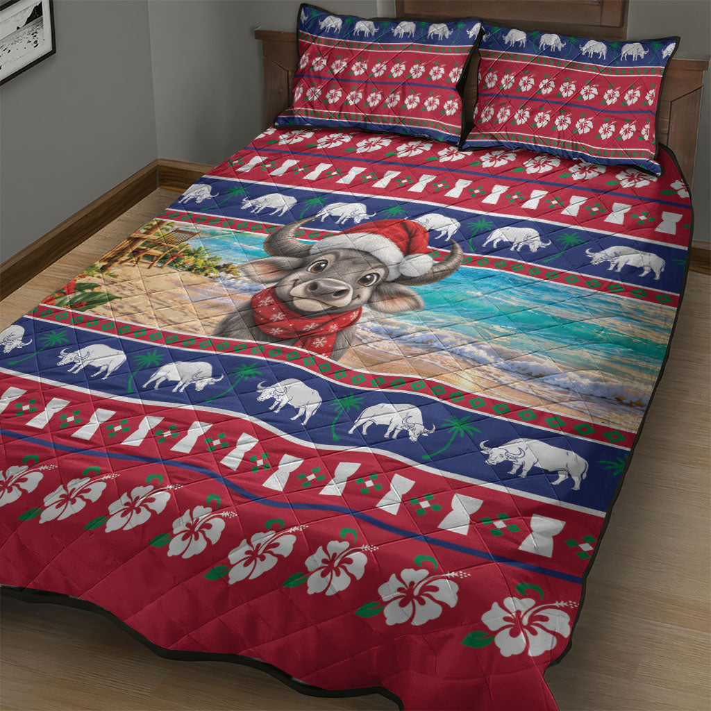 Guam Christmas Quilt Bed Set Felis Pasgua Carabao Santa LT05 - Polynesian Pride