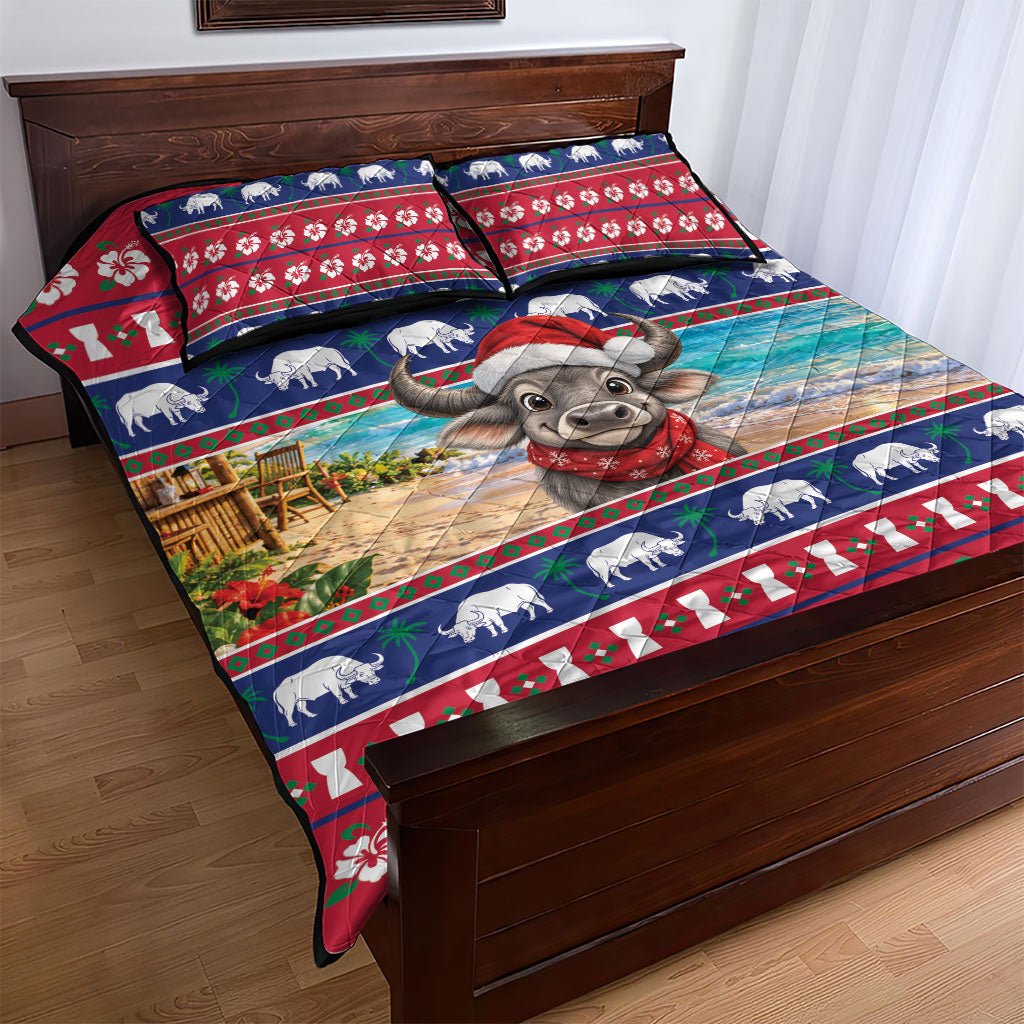 Guam Christmas Quilt Bed Set Felis Pasgua Carabao Santa LT05 - Polynesian Pride