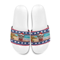 Guam Christmas Slide Sandals Felis Pasgua Carabao Santa LT05 Red - Polynesian Pride