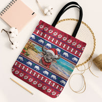 Guam Christmas Tote Bag Felis Pasgua Carabao Santa LT05 Black Strap One Size Red - Polynesian Pride