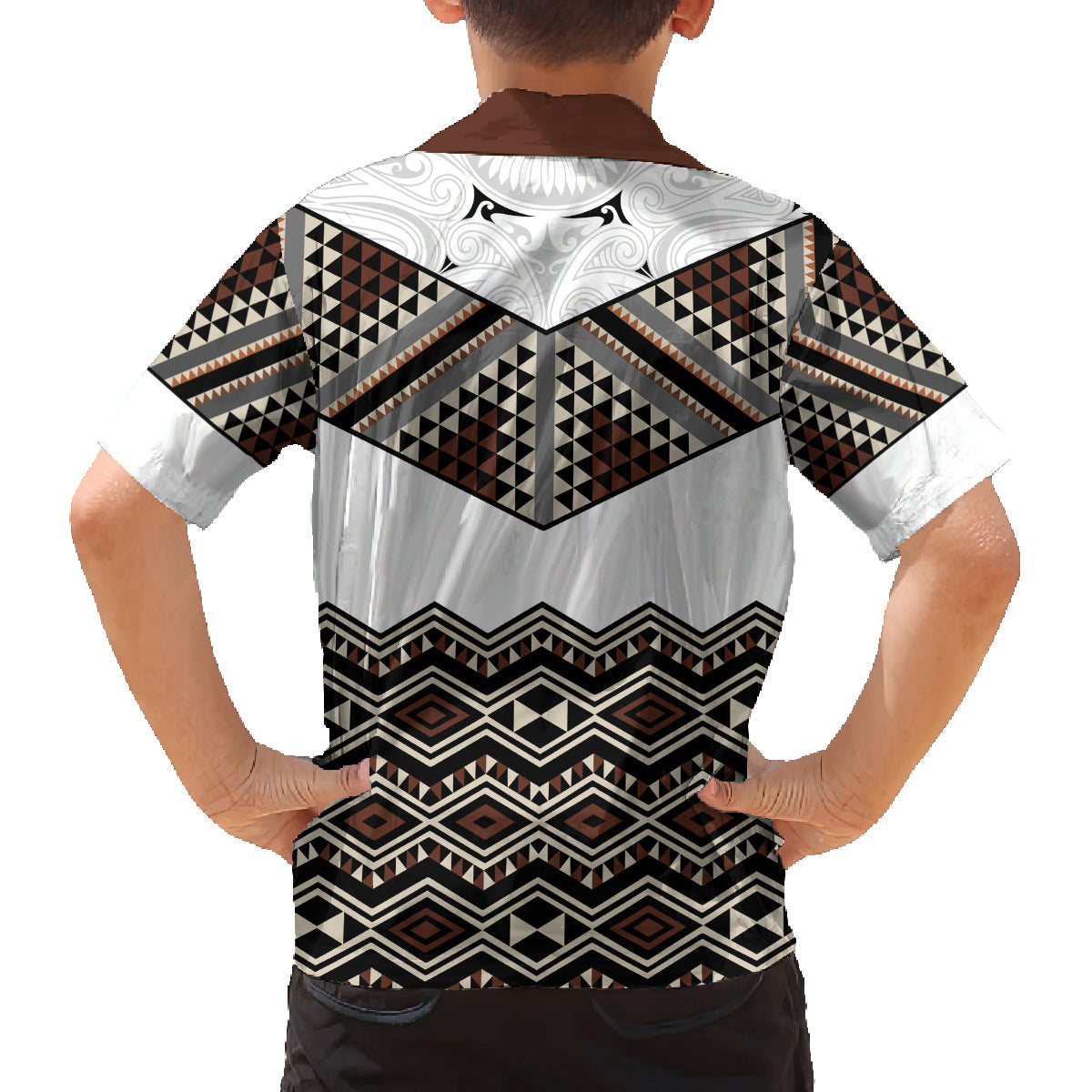 New Zealand Aotearoa Family Matching Summer Maxi Dress and Hawaiian Shirt Taniko Art Simple Style LT05 - Polynesian Pride