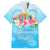 Universal Human Rights Month Family Matching Off Shoulder Maxi Dress and Hawaiian Shirt Polynesian Style LT05 Dad's Shirt - Short Sleeve Blue - Polynesian Pride