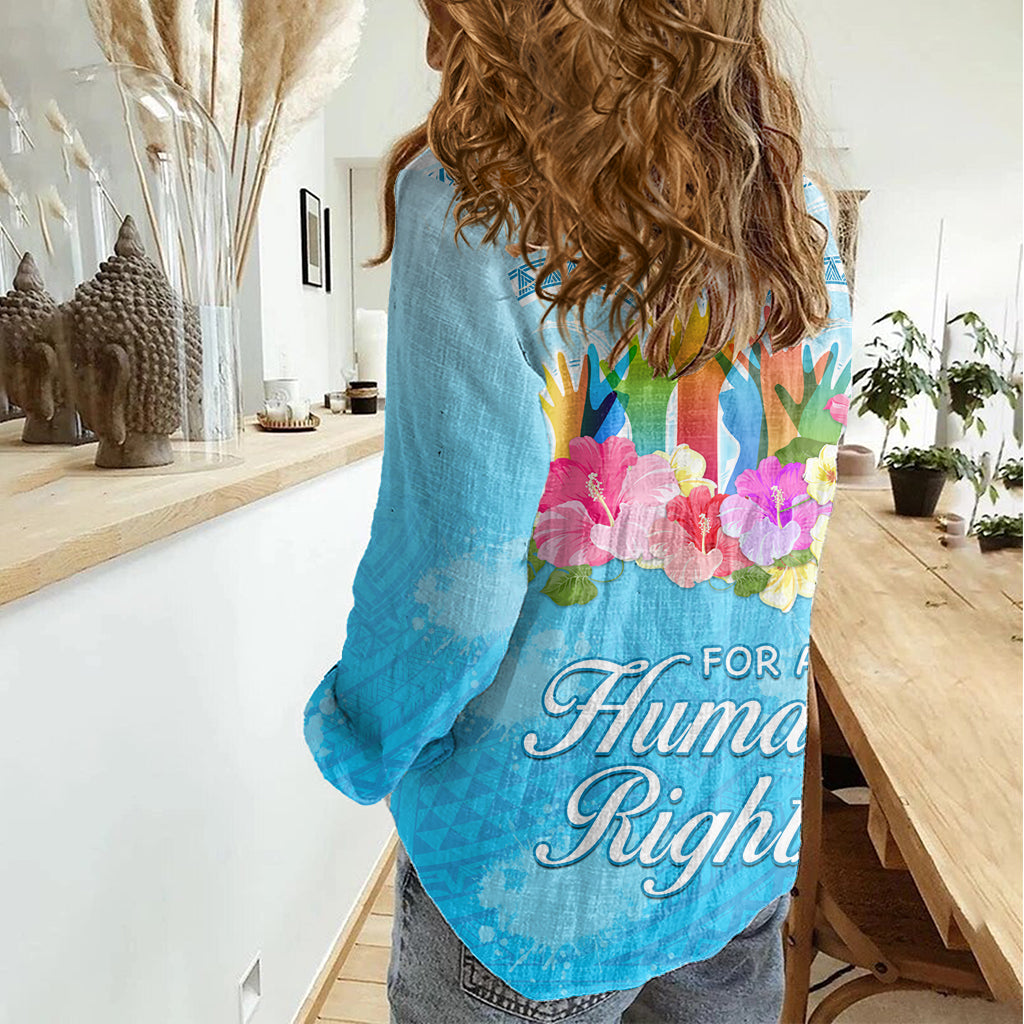 Universal Human Rights Month Women Casual Shirt Polynesian Style LT05 - Polynesian Pride
