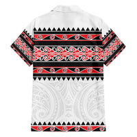 New Zealand Aotearoa Family Matching Tank Maxi Dress and Hawaiian Shirt With Kowhaiwhai Pattern Red Version LT05 - Polynesian Pride