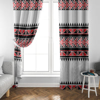 New Zealand Aotearoa Window Curtain With Kowhaiwhai Pattern Red Version LT05 - Polynesian Pride