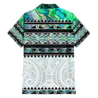 New Zealand Aotearoa Family Matching Tank Maxi Dress and Hawaiian Shirt With Paua Shell Kowhaiwhai Pattern LT05 - Polynesian Pride