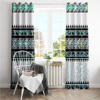 New Zealand Aotearoa Window Curtain With Paua Shell Kowhaiwhai Pattern LT05 - Polynesian Pride